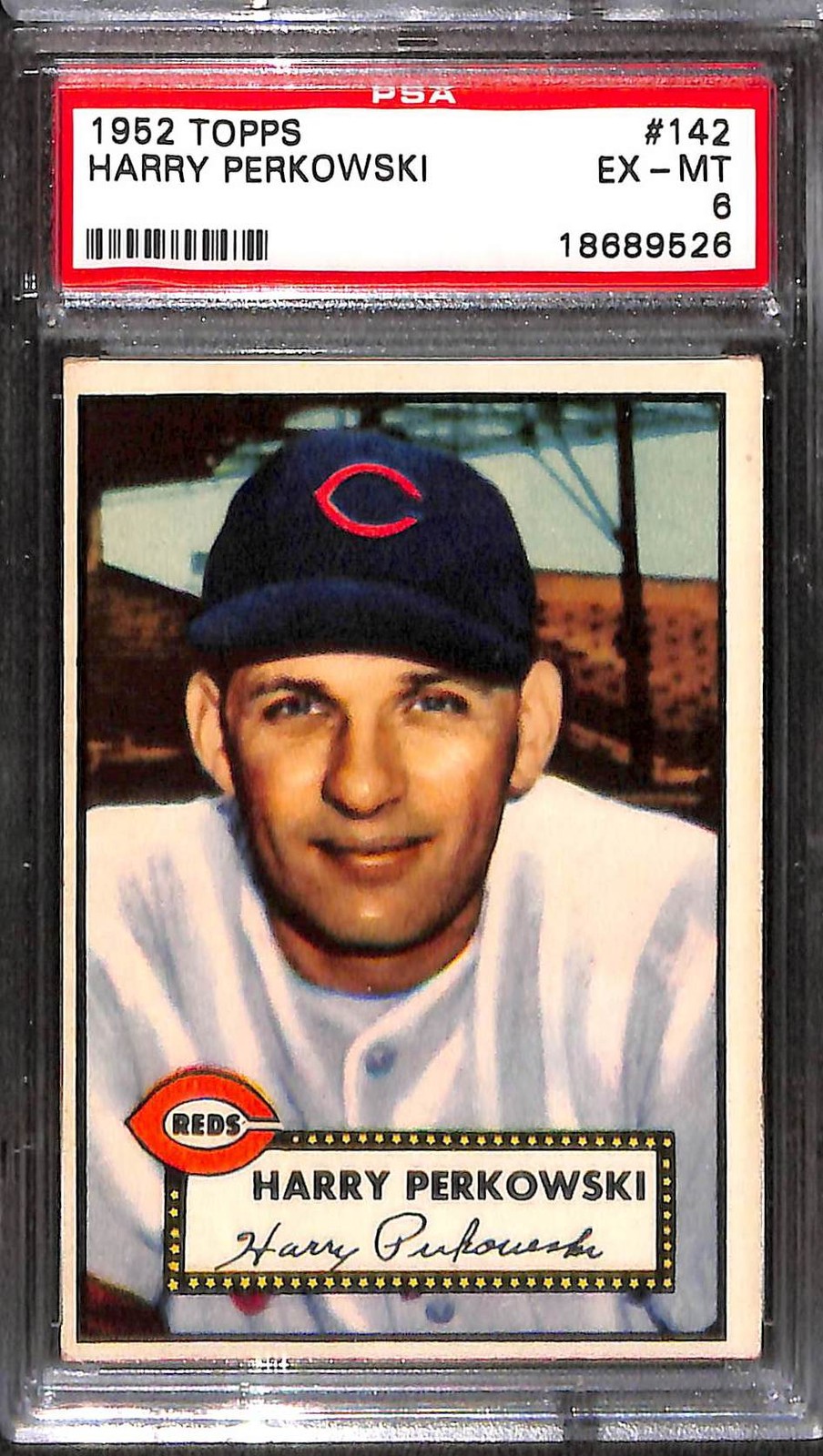 1952 TOPPS #142 HARRY PERKOWSKI PSA 6 EX-MT 18689526 