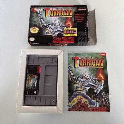 Super Turrican Komplett Complete CIB Nintendo SNES US NTSC Excellent Condition