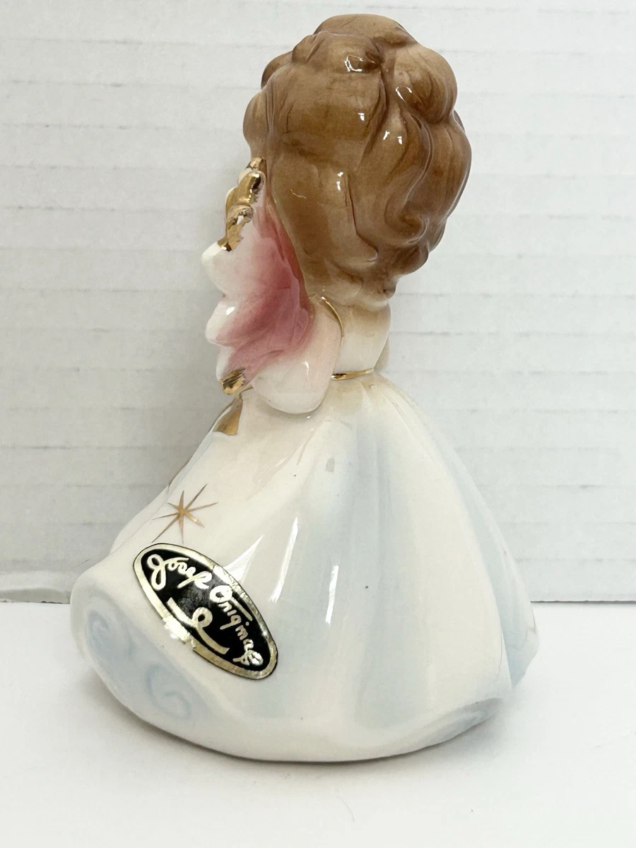 Vintage Josef Originals 1974 DECEMBER Birthday Month Girl Poinsettia gift box