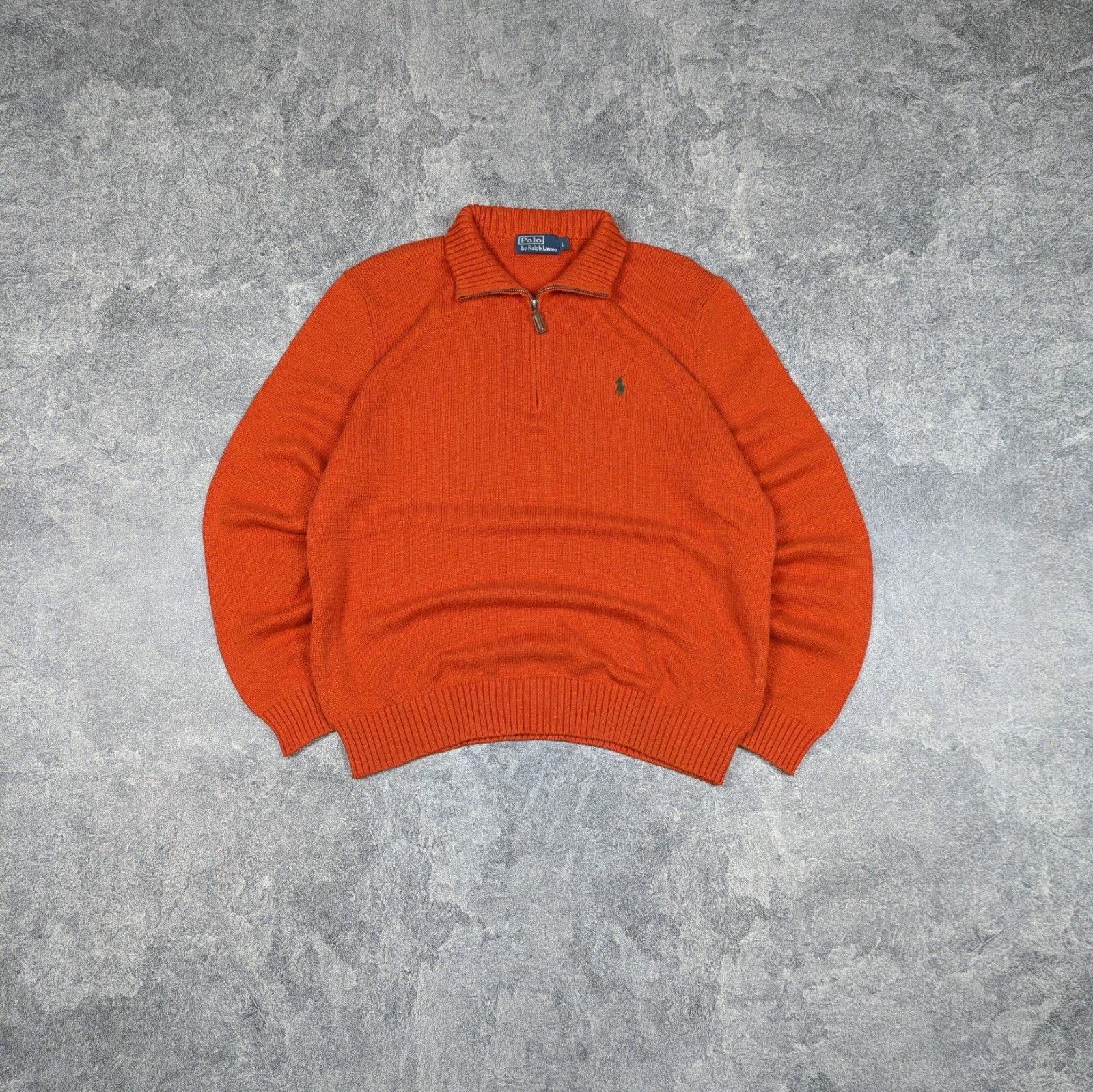 Vintage Polo Ralph Lauren 1/4 Quarter Zip Knit Sweater Sz L Old Money