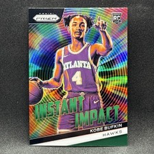 Kobe Bufkin Rookie PRIZMS GREEN Instant Impact 2023-24 Panini Prizm #17 Hawks