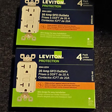 Leviton GFNT2-4W 20A 125V Tamper-Resistant GFCI Duplex Outlet White 4pk