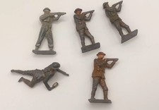 Vintage WWII Uniform Lead Soldiers X 5 Worn