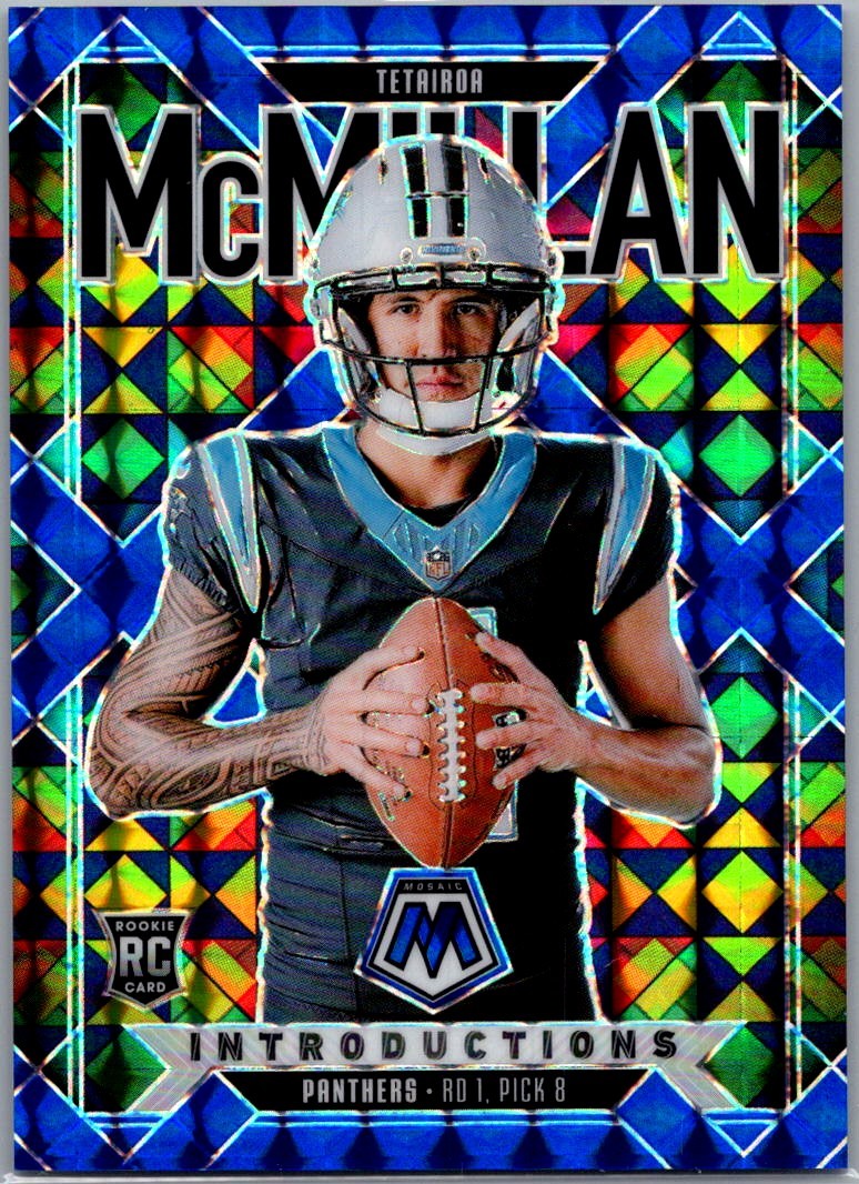 2025 Panini Mosaic Introductions Blue Rookie Tetairoa McMillan /99 Carolina