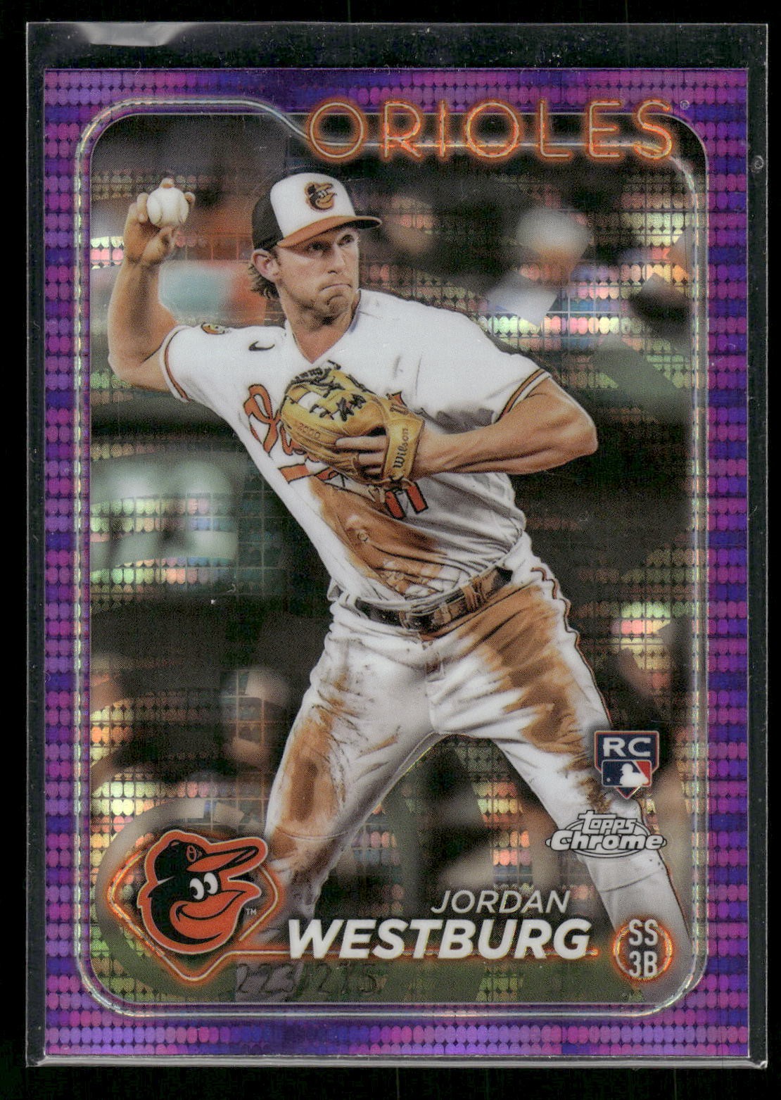 #277 Jordan Westburg 2024 Topps Chrome #/275 Rookie Purple Sonar Refractors
