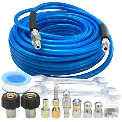 Sewer Jetter Kit for Pressure Washer 50FT 1/4'' M-NPT Drain Cleaner Hose 5800PSI