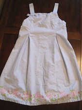 Carters Girl Blue Cotton Floral Pleated Sun Dress Sundress Size 6X EUC