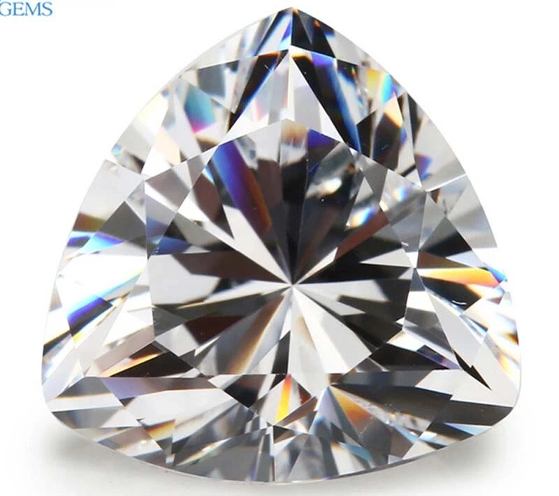 AAAAA Natural Trillion White Zircon 6.17ct 10x10mm Faceted Cut VVS