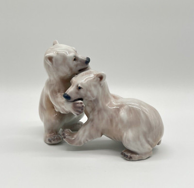 Dahl Jensen Porzellan Figur Eisbären Modell 1339 Dänemark Tierfigur Bär Art Deco
