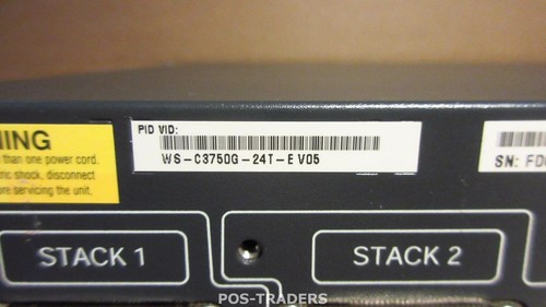 Cisco WS-C3750G-24T-E V05 Gigabit Switch 24-Port 10/100/1000 Stackable + RM EARS - Afbeelding 3 van 3