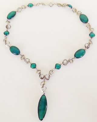 Collier Vintage En Pâte De Verre, Perles Colorées - Occasion