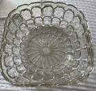 Anchor Hocking Clear Bubble Glass Square Bowl 8x8 Vtg Serving Dish Circa 1930