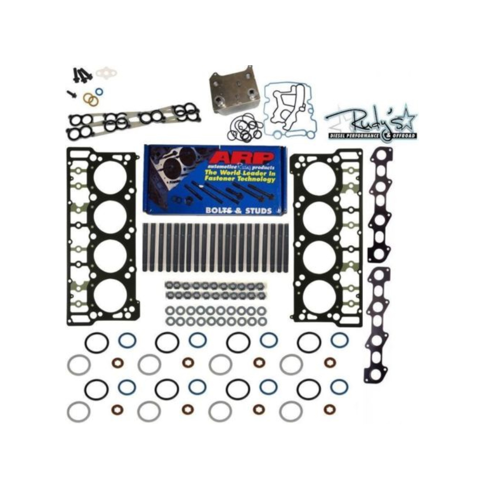 Rudy's Ford 6.0L Powerstroke Black Diamond 20MM Head Gasket Upgrade ARP Stud Kit