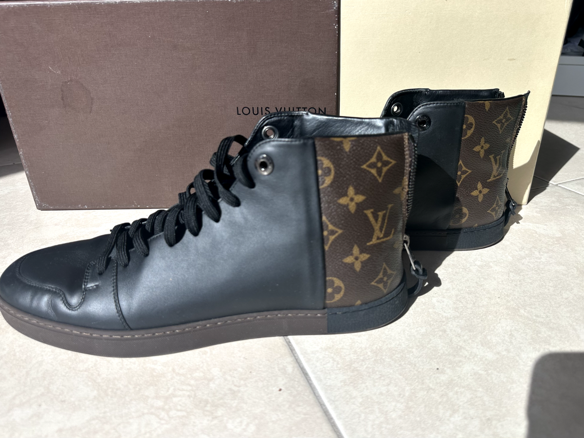 Louis Vuitton Black High Top Sneaker with Zipper Back | eBay