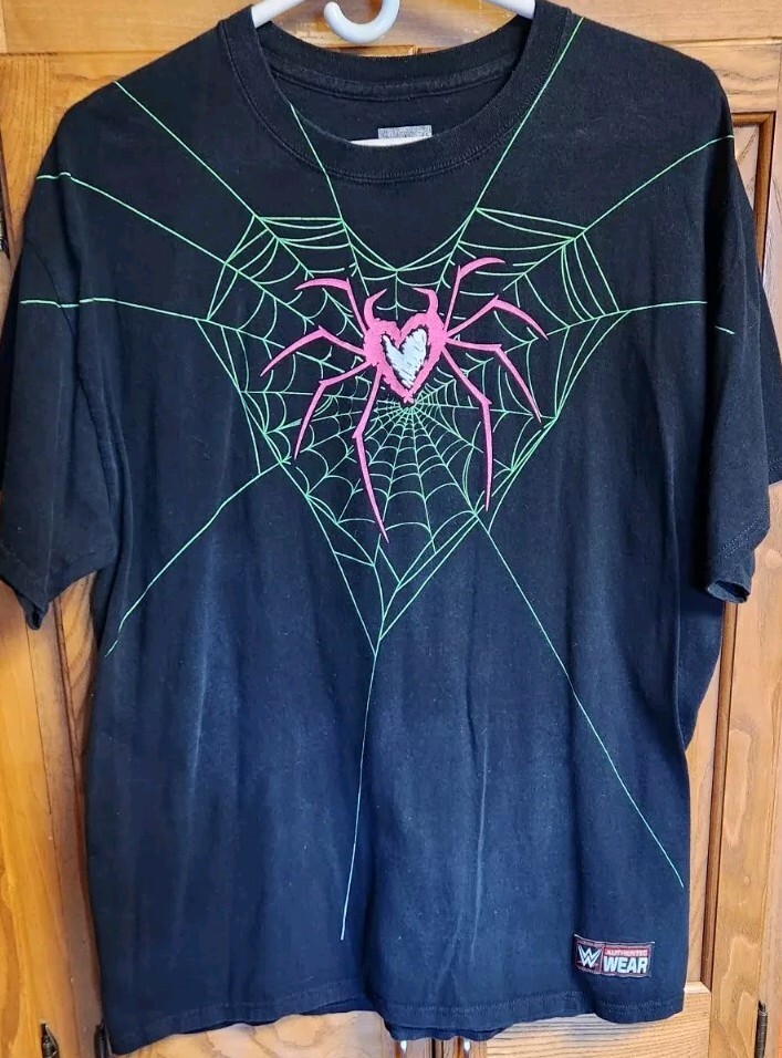 HWY×US/Big Spider Web L/S T-Shirt 2014 WWE AJ LEE T Shirt Men's L Large Spider Web If I Can't