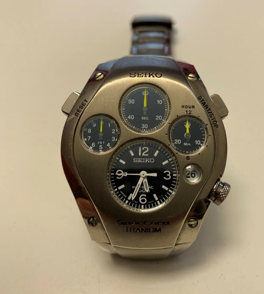 Seiko Sportura Kinetic Chronograph Titanium SLQ011J1 mit Box und Papieren