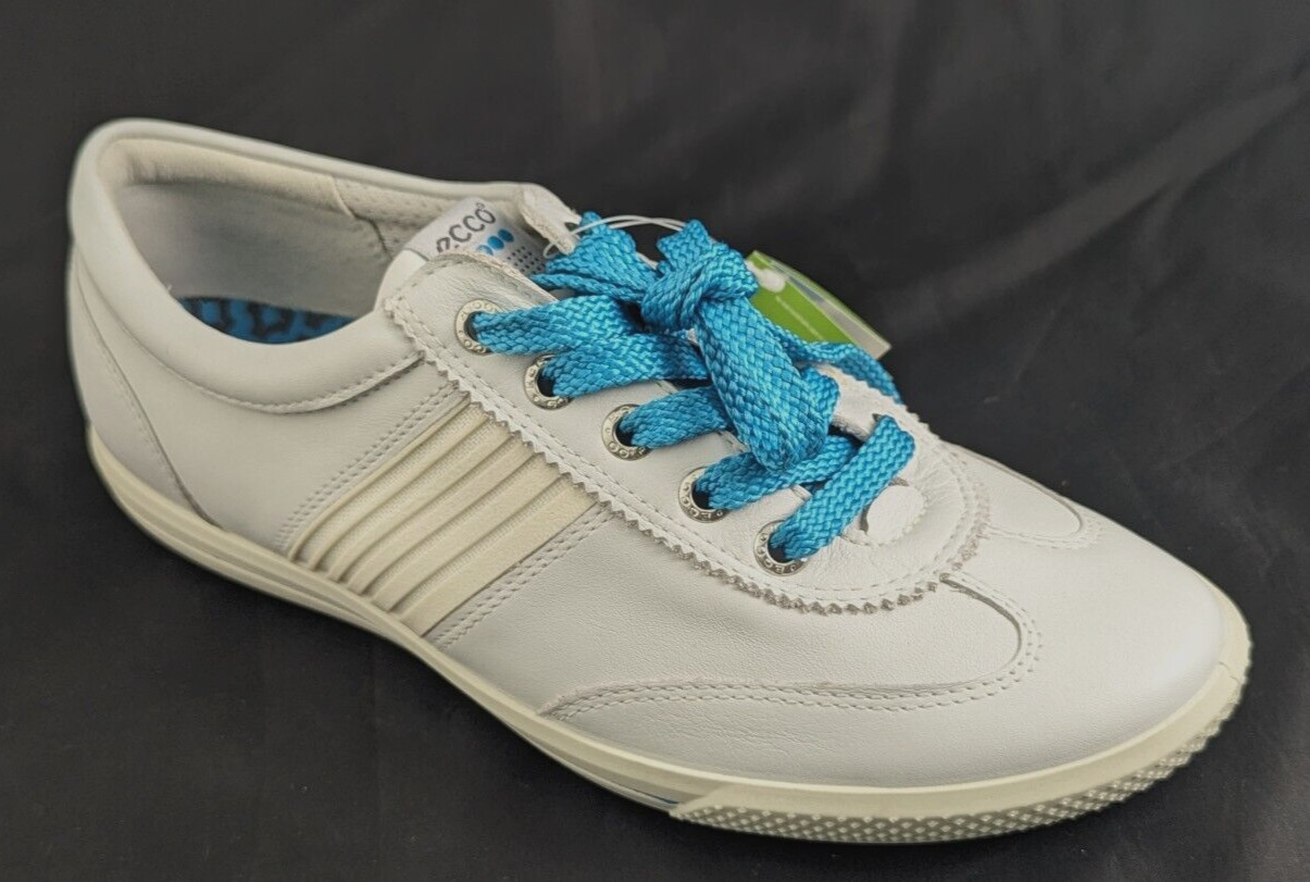 White Leather Blue Laces Us 6-6.5 Eu 37 $200 Nwob *