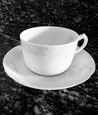Theodore Havilland Limoges Teacup and Saucer, Marseille Collection, White