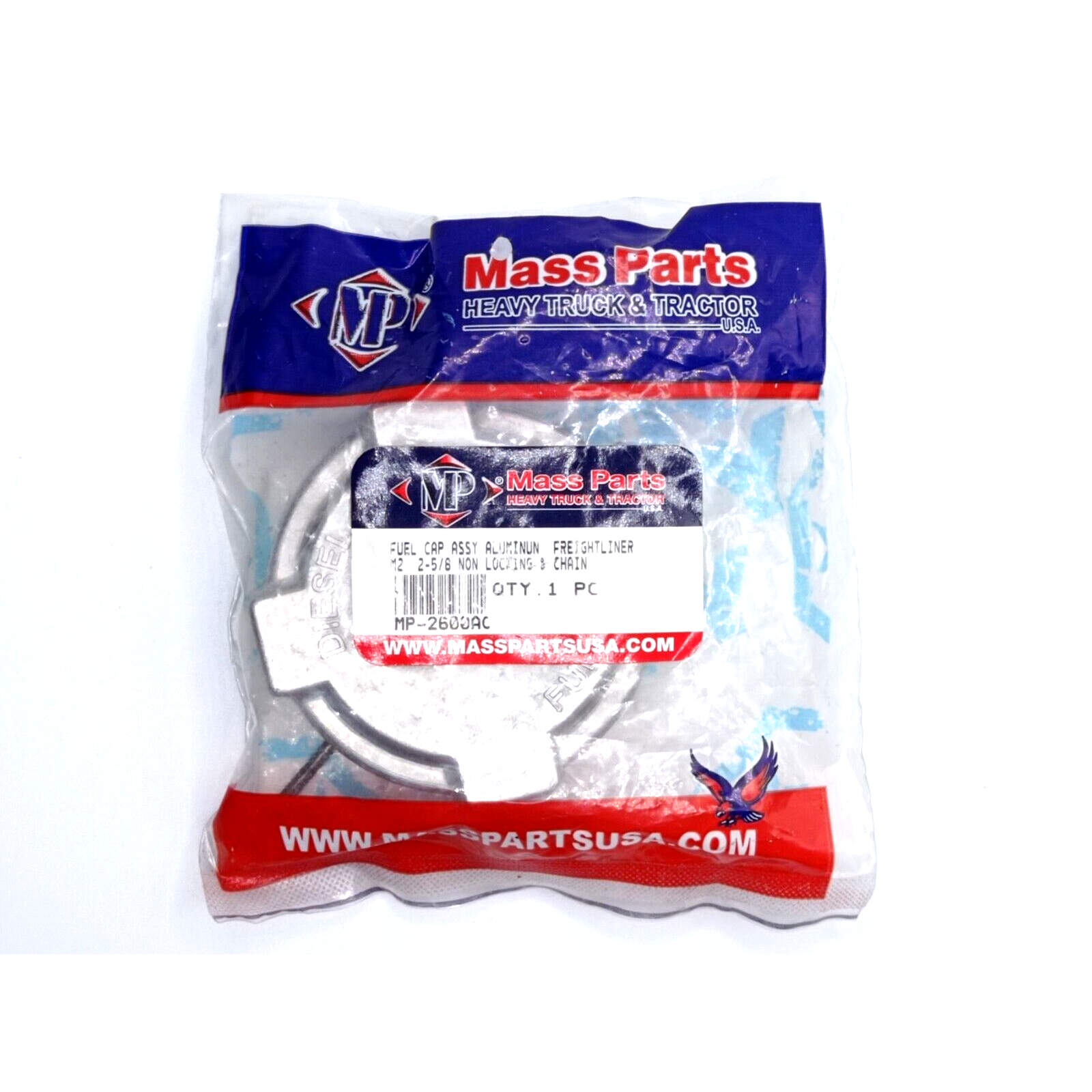 Freightliner M2 Fuel Cap Assy Alum 2 5/8" NonLocking & Chain