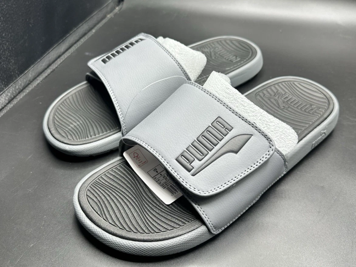 Puma Sandali Uomo Unisex Slide Cool Cat 2.0 Taglia 8 Grigio Nero 390961 04 Nuovi