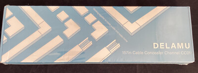 DELAMU Cable Cord Concealer  Raceway cover Channel 157in White CC01 NEW @112