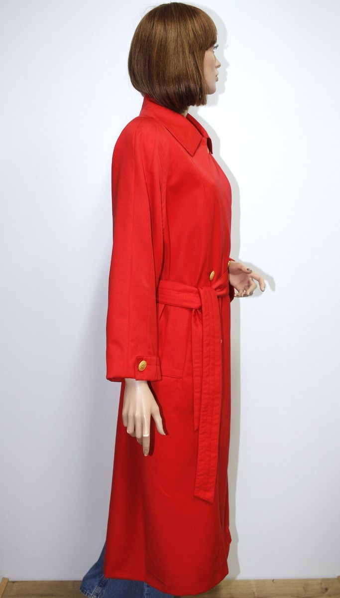 Vintage 1980s Red Wool Raglan Trench Coat AQUASCUTUM 12UK Vintage 1980s Red Wool Raglan Trench Coat AQUASCUTUM 12UK