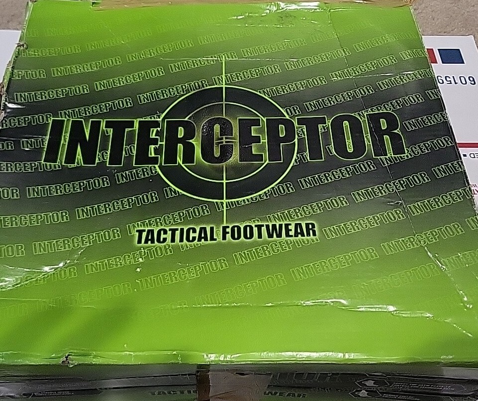 Interceptor Men's Black Leather Tactical Steel Toe Force Boots Sz 8.5