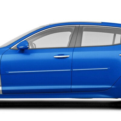 For: Kia Stinger 2018-2023 Painted Side Moldings w/ Chrome Inserts #CF-STINGER18