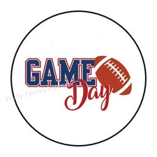 30 GAME DAY FOOTBALL ENVELOPE SEALS LABELS STICKERS PARTY FAVORS 1.5