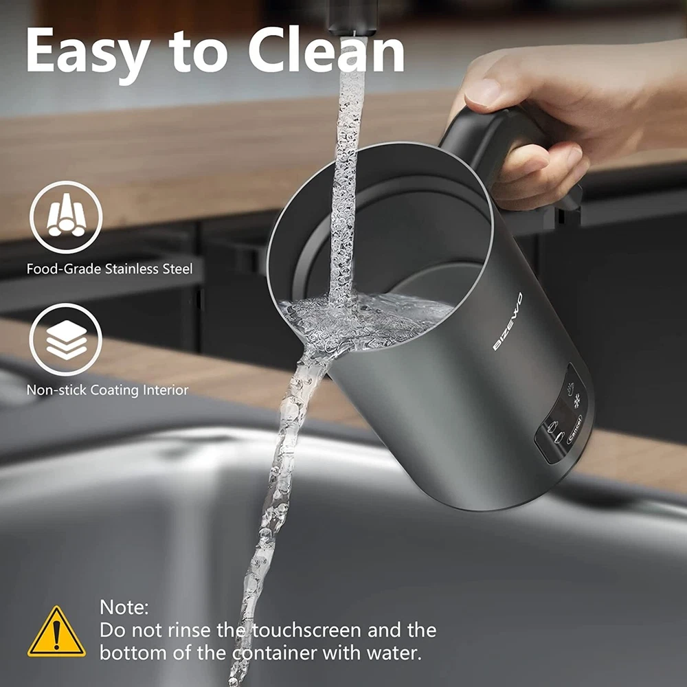 Milk Frother Electric Milk Steamer 4-in-1 Automatic Hot and Cold Foam Maker LED