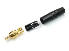 Rean-Neutrik NYS373-BLK Phono RCA Plug, Gold Plated Contacts BLACK 5-PACK