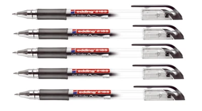 5 x Edding 2185 Crystaljelly Gelroller Gelschreiber 0,7 mm, schwarz