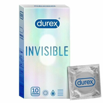 Durex Invisible Super Ultra Thin Condoms for Men 10 Count + Free Shipping