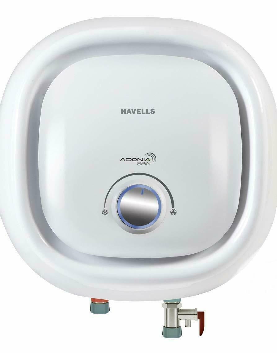 Havells Adonia Spin 25 Liters 3 Pin Plug u0026 2 Flexi Pipe Water Heater (White)