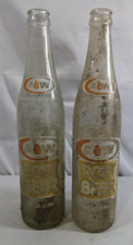 Vintage A&W Root Beer 16 oz Bottles, Set of 2