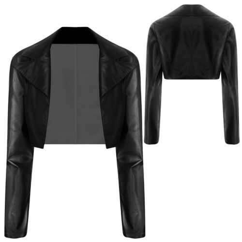 Giacca Donna Cappotto Lucido Moto Capispalla Rock Streetwear Cropped Clubwear - Foto 19 di 49