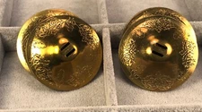 Finger cymbals brass engraved oriental zils set of 4 sz 2.25” two slot new