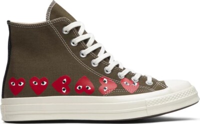 Converse Chuck 70 Comme des Garcons Play Multi Heart Green Size 12 US Shoes