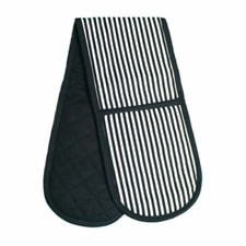 Black and White Stripe Double Oven Glove 100% Cotton Insulated Home Kitchen Gift