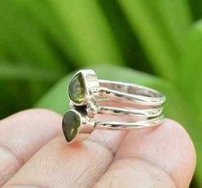 Solid925 Sterling Silver Handmade Green Peridot Popular Women Ring All Size R414