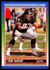 Tom Thayer, 1990 Score, #382, Chicago Bears, RC