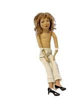 Vintage Boudoir Girl Doll 22" Tall Unmarked for Repair