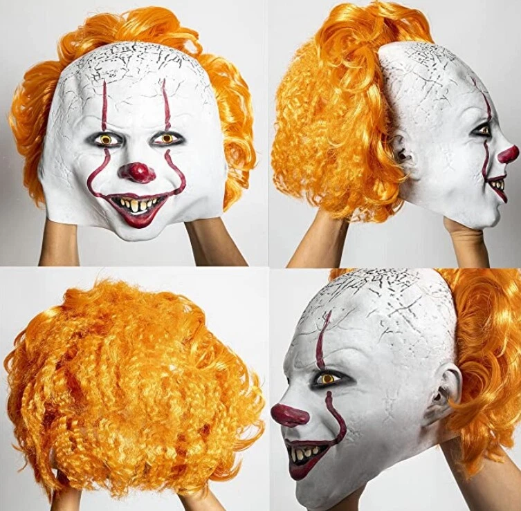 It Mask Pennywise Scary Clown Halloween Masks for Adult Men Women Horror Joker - Image 2 of 4