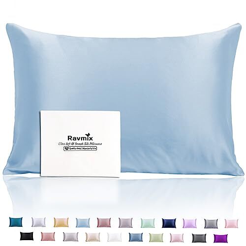 Ravmix Silk Pillowcase for Hair and Skin, 21Momme, with Hidden Zipper, Both-image