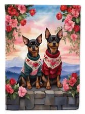 Miniature Pinscher Two Hearts Flag Garden Size DAC4670GF