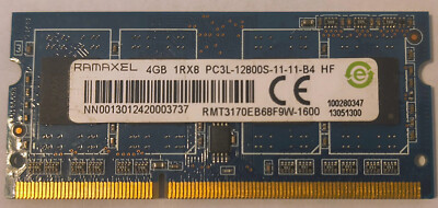 Ramaxel 4GB DDR3L Laptop RAM - RMT3170EB68F9W-1600 - PC3L-12800S SODIMM