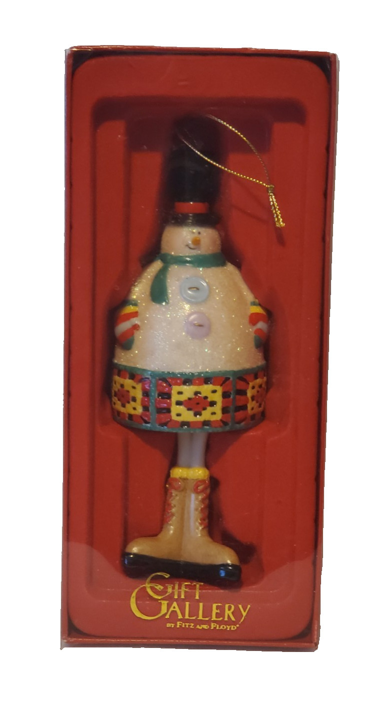 Fitz And Floyd Gift Gallery Snowman Bell Ornament Ltd Editio