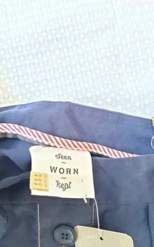 Seen Worn Kept Womens BNWT Anthropologie Skirt Blue Size 14 Midi Pleated Button - Picture 7 of 9