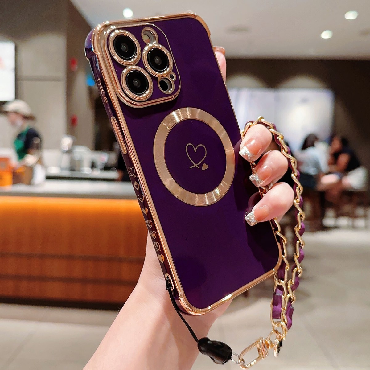 Magnetic Case For iPhone 17 Pro Max 16 15 14 13 12 11 MagSafe Wrist Strap  Cover