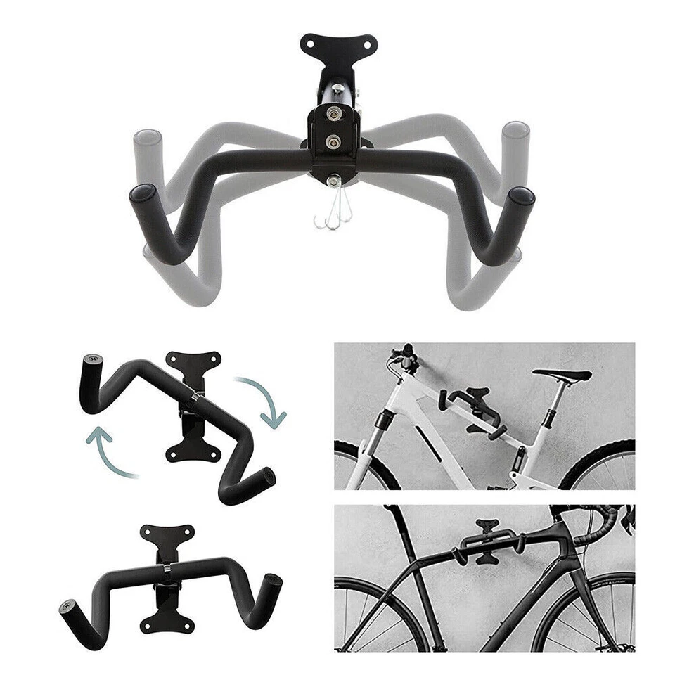 Soporte de montaje en pared para almacenamiento de bicicletas para ciclismo acero garaje soporte para ahorrar espacio Foto 4 de 4